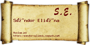 Sándor Eliána névjegykártya